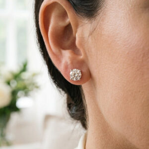 Electra - Platinum Round Lab Grown Diamond Stud Earrings