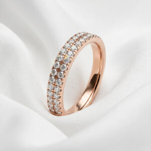Violet Deluxe - 2.60mm Double Row Micro Claw Set 50% Lab-Grown Diamond Ring
