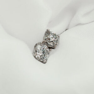 Electra - Platinum Round Lab Grown Diamond Stud Earrings