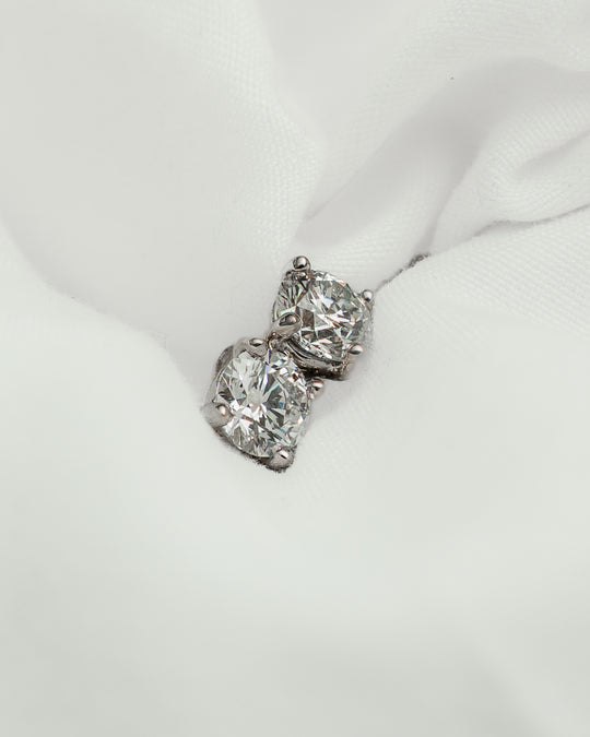 Electra - Platinum Round Lab Grown Diamond Stud Earrings - Image 2