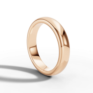 18K Rose Gold D Shape Wedding Ring Band