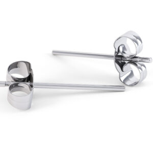 Ettore Princess Diamond Stud Earrings in Platinum with Butterfly Backs