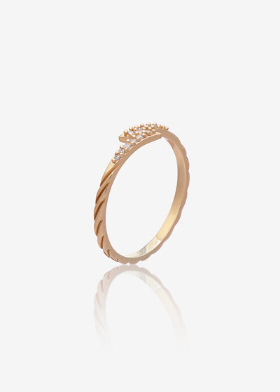 Solid Gold and Diamond Lightning Bolt Ring - Image 2