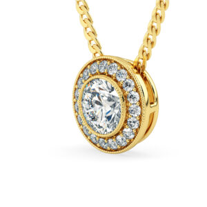 Round Brilliant Dante Diamond Pendant in 18K Yellow Gold