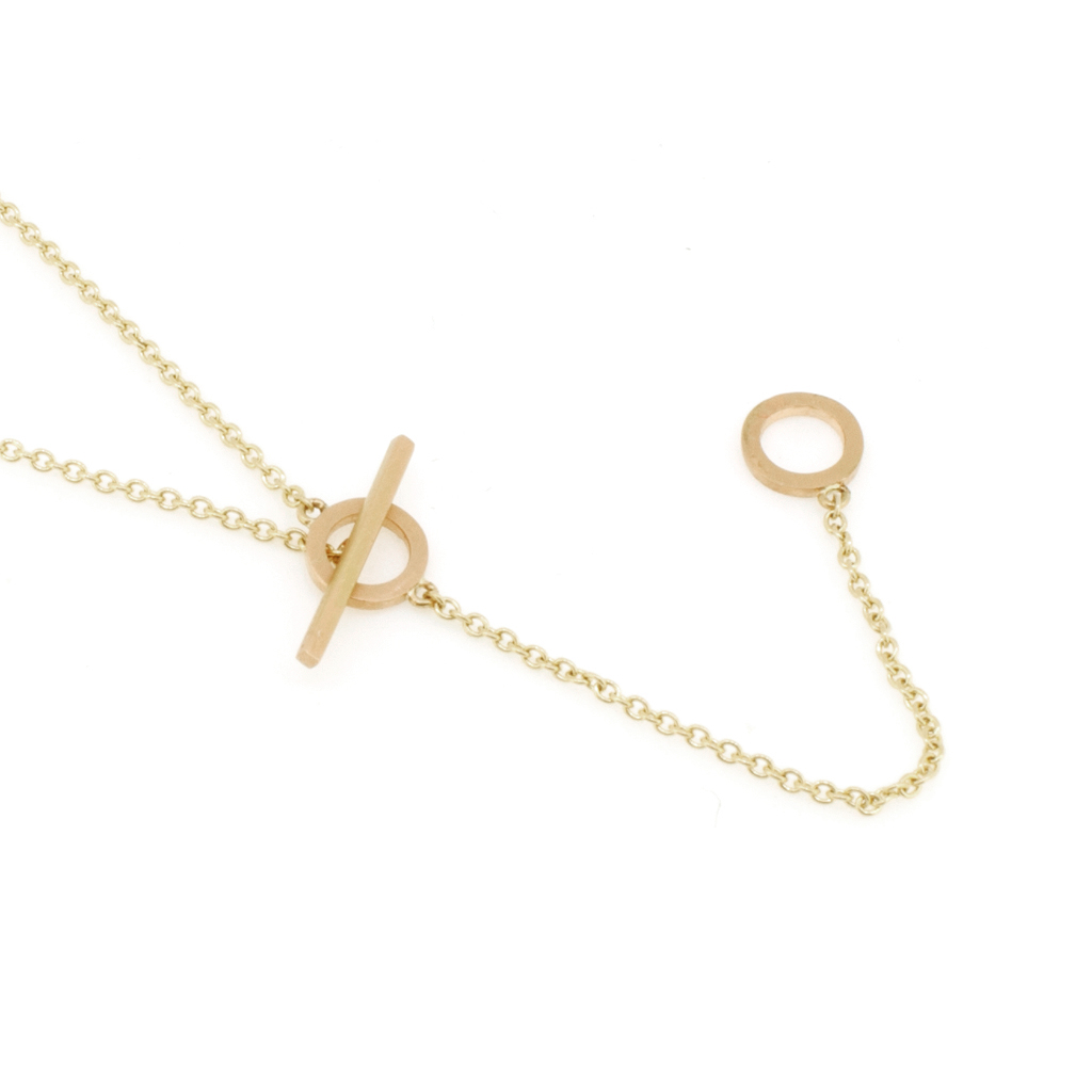Orbit Necklace - 18k Rose & Yellow Gold with Diamond - Image 4