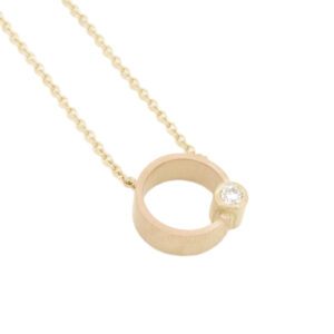 Orbit Necklace - 18k Rose & Yellow Gold with Diamond