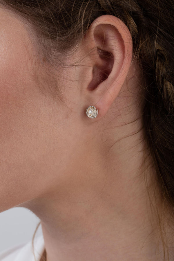 Peony Bud Stud Earrings - Image 2