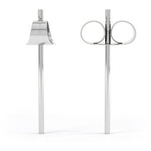 Ettore Princess Diamond Stud Earrings in Platinum with Butterfly Backs
