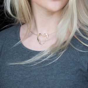 Large Gold Open Heart Necklet
