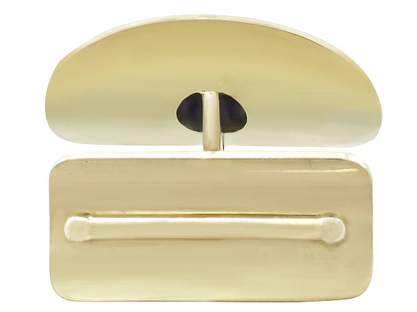 0.59ct Sapphire and 14ct Yellow Gold Cufflinks - Vintage Circa 1950 - Image 2