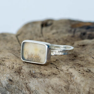 Silver Dendritic Agate Ring
