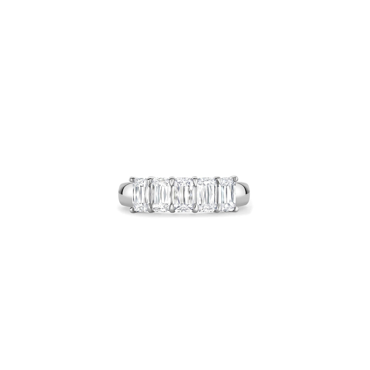 Ashoka Five Stone Half Platinum Diamond Eternity Ring - Image 2