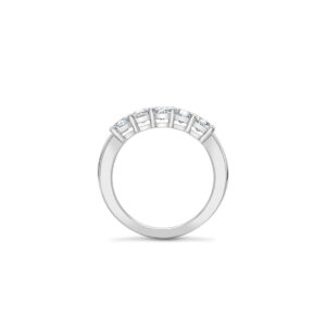 Ashoka Five Stone Half Platinum Diamond Eternity Ring