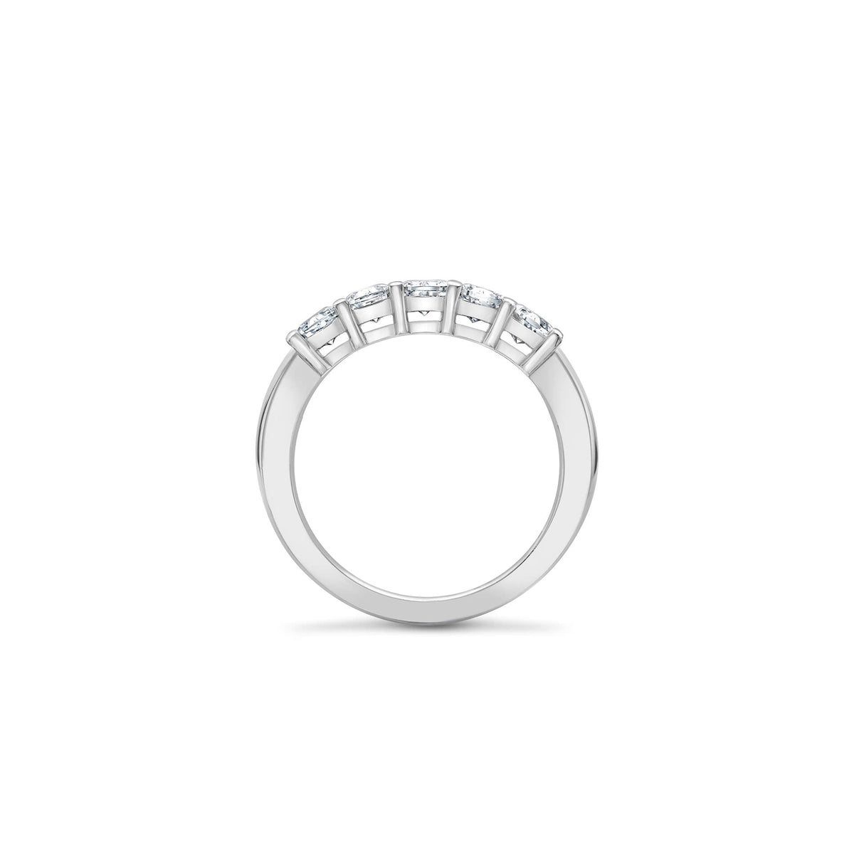 Ashoka Five Stone Half Platinum Diamond Eternity Ring - Image 3