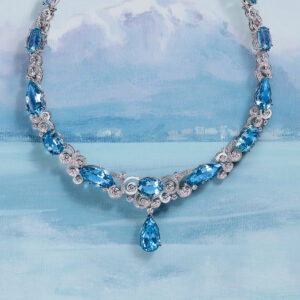 A Family Journey Geneva Aquamarine Platinum Necklace
