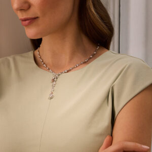 Raindance 25 Pink and White Diamond Platinum Necklace