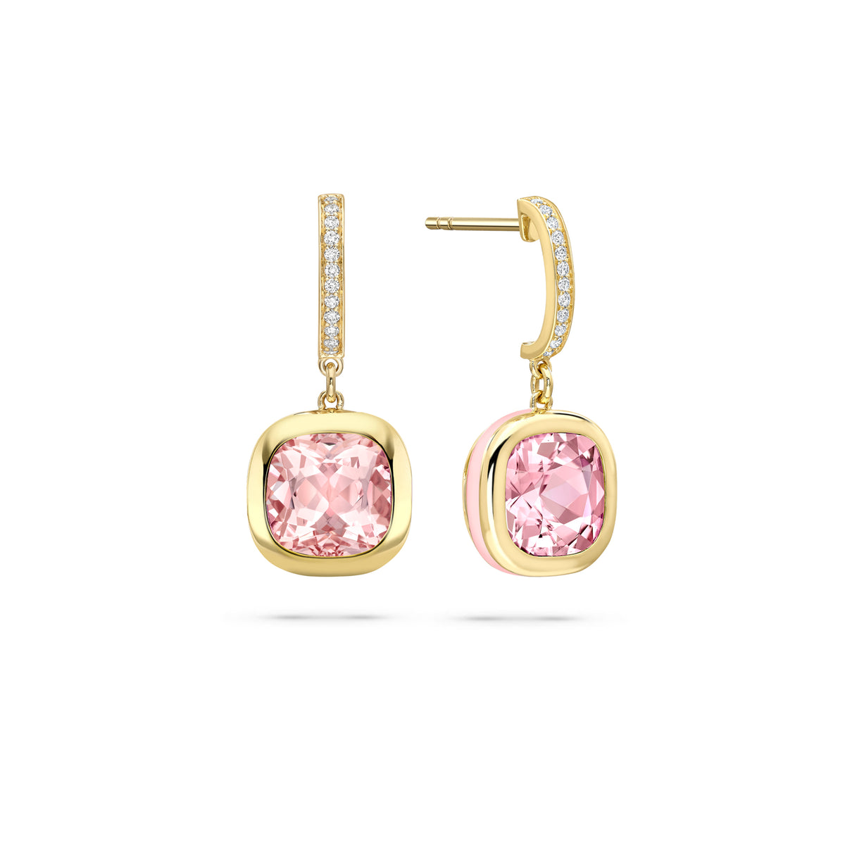 Florentine Dolce Vita Cushion Morganite Earrings - Image 2