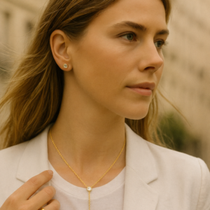 Aurora Double Diamond Lariat Drop Necklace