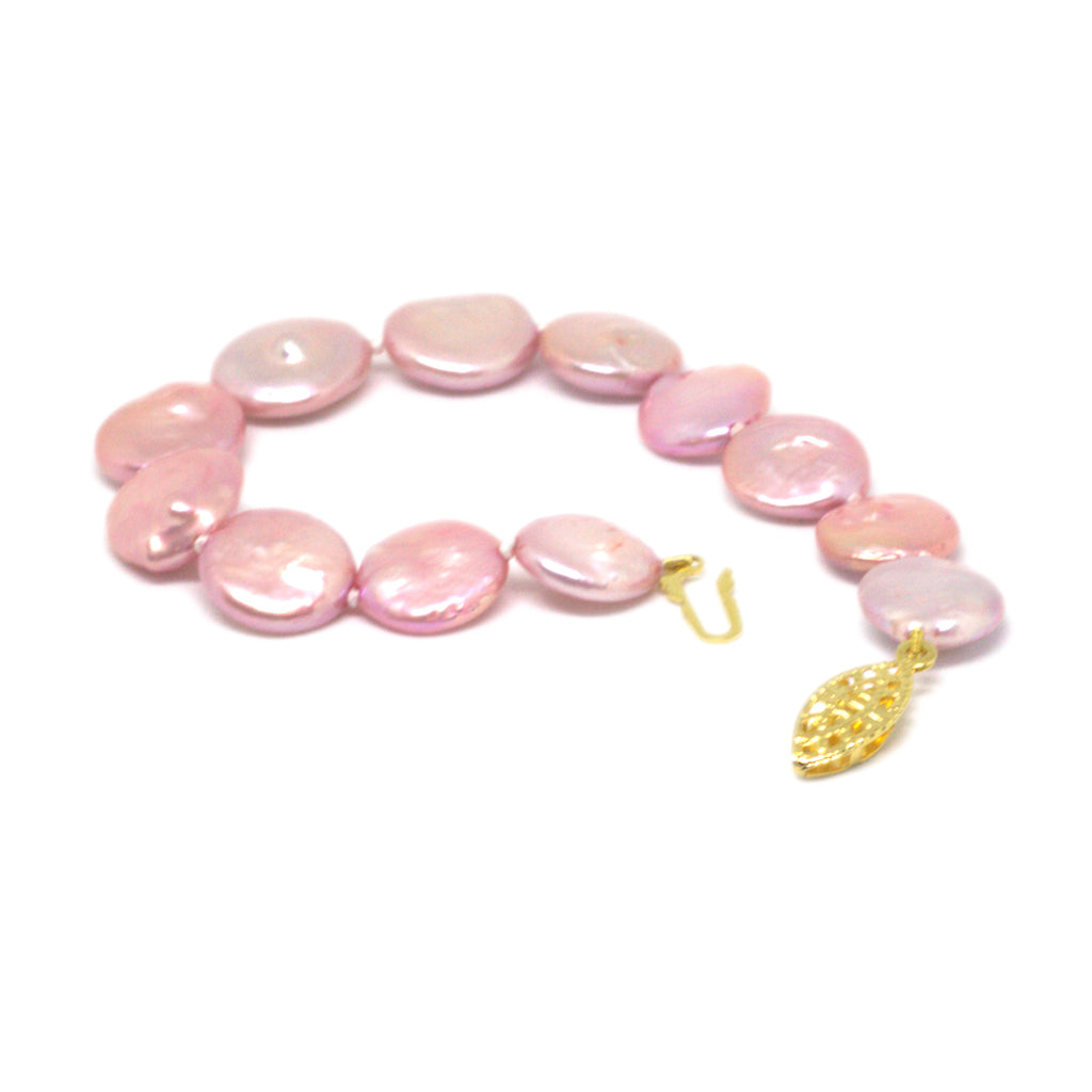 Pink Coin Pearl Bracelet - Image 2