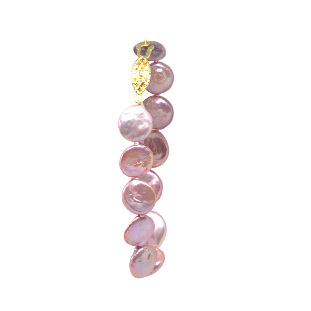 Pink Coin Pearl Bracelet - Image 3