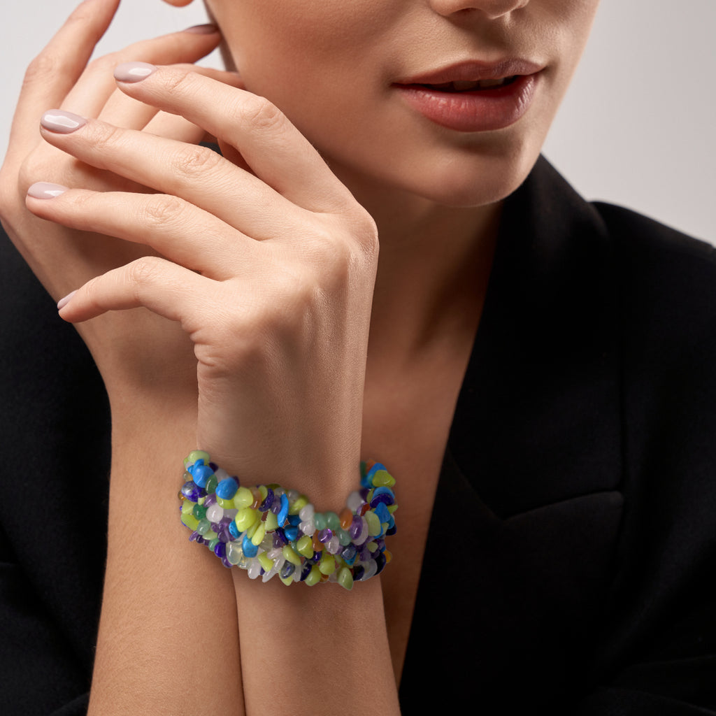 Multi Gemstone Elasticated Bracelet - Image 2