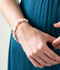 Leaf Multi-Coloured Pearl Bracelet Sterling Silver - Image 3