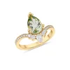 Tourmaline & White Diamond Gold Ring