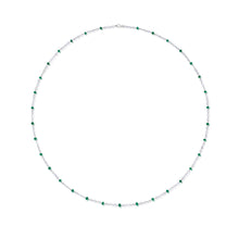 13.06 Carat Emerald and Diamond Beaded Necklace - Image 2