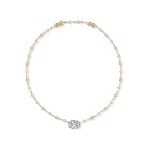 9.28 Carat Oval Diamond Link Necklace