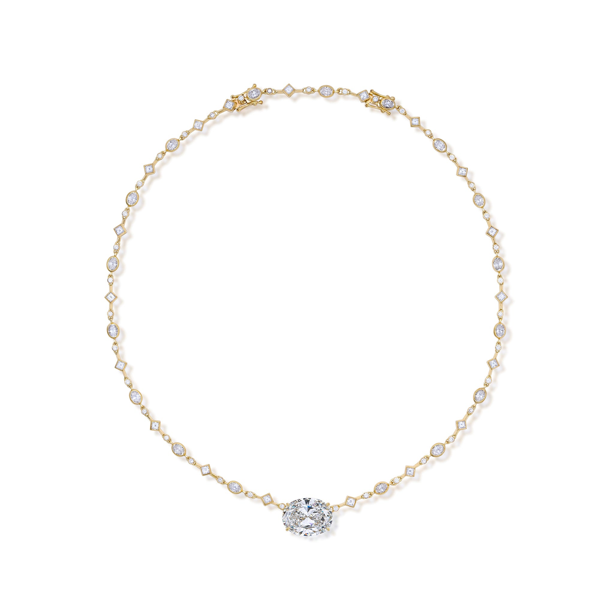 9.28 Carat Oval Diamond Link Necklace - Image 2